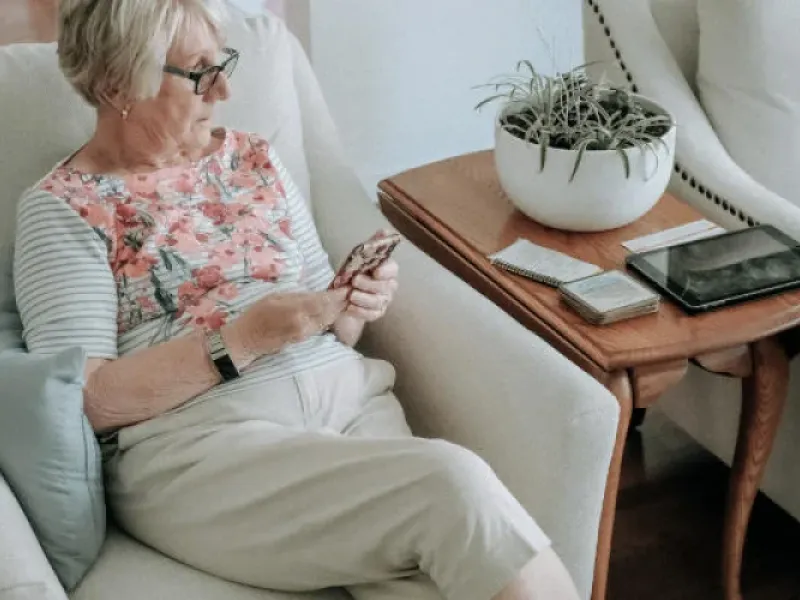 Woman relaxing at home.